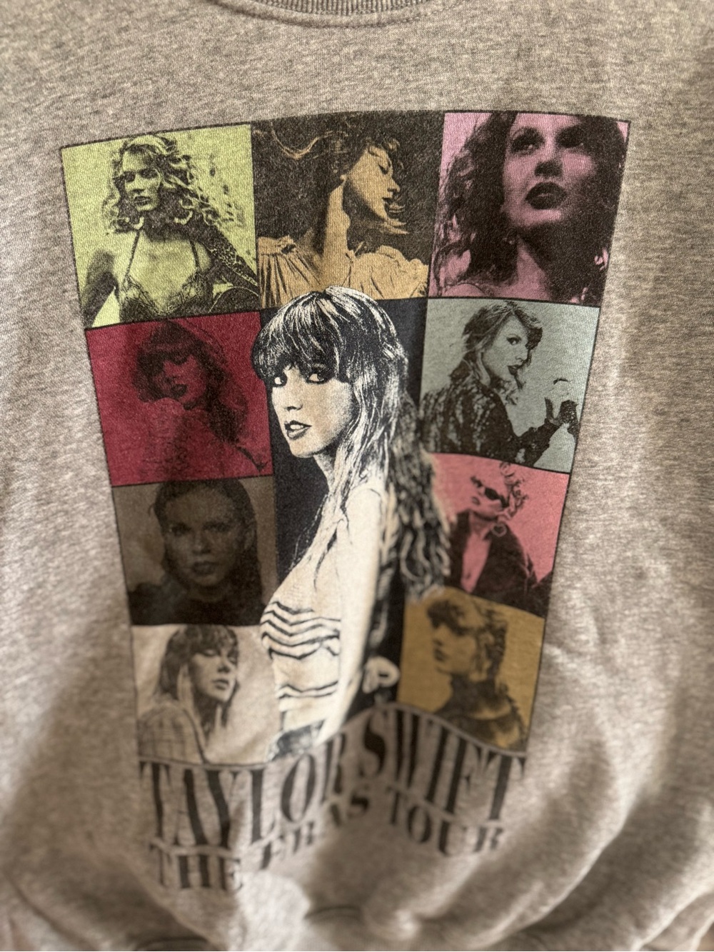 Taylor Swift Gray Multicolor Photo Grid Sweatshirt